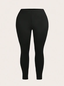 Slaydiva 3pcs/Set Plus Size Casual Soft Leggings In Black, Chocolate Brown Gray Suitable For Summer, And Suitable For Going Out Gym Formal Women's Sportswear - Multicolor - View 4