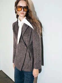 MOTF PREMIUM Urban Modern X-Shaped Wide Shoulder Cinched Waist Overcoat, Autumn/Winter - Mocha Brown - View 11