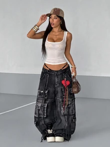 StreetHx Women's White And Silver Pentagram Rhinestone Decor Square Neck Camisole Club Night Out Night Out Going Out Summer Sexy Sequin Streetwear - White - View 5