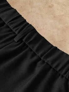 HIMLAND Men's Solid Color Waist Button Design Pocket Casual Flare Pants Halloween Winter Party Autumn  - Black - View 5