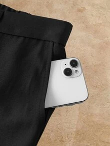 HIMLAND Men's Solid Color Waist Button Design Pocket Casual Flare Pants Halloween Winter Party Autumn  - Black - View 4