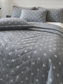 1 Soft Quilted Duvet,Lightweight All-Season Bedding With Fashionable Pattern,Machine Washable,Suitable For Single/Double Beds - Grey - View 4