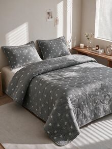 1 Soft Quilted Duvet,Lightweight All-Season Bedding With Fashionable Pattern,Machine Washable,Suitable For Single/Double Beds - Grey - View 6