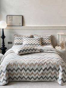 1 Soft Quilted Duvet,Lightweight All-Season Bedding With Fashionable Pattern,Machine Washable,Suitable For Single/Double Beds - Chocolate Brown - View 1