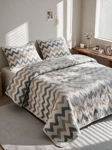 1 Soft Quilted Duvet,Lightweight All-Season Bedding With Fashionable Pattern,Machine Washable,Suitable For Single/Double Beds - Chocolate Brown - View 6