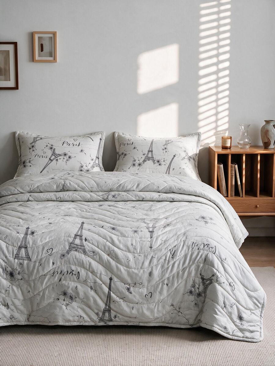 1 Soft Quilted Duvet,Lightweight All-Season Bedding With Fashionable Pattern,Machine Washable,Suitable For Single/Double Beds - Navy Blue - View 1