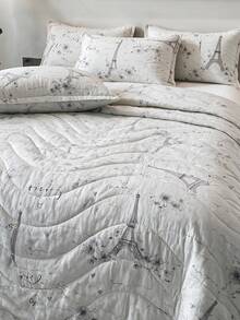 1 Soft Quilted Duvet,Lightweight All-Season Bedding With Fashionable Pattern,Machine Washable,Suitable For Single/Double Beds - Navy Blue - View 6