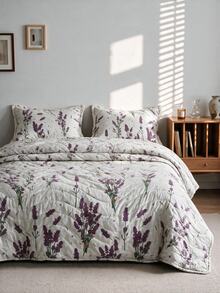 1 Soft Quilted Duvet, Lightweight All-Season Bedding With Fashionable Pattern,Machine Washable,Suitable For Single/Double Beds - Lilac Purple - View 8