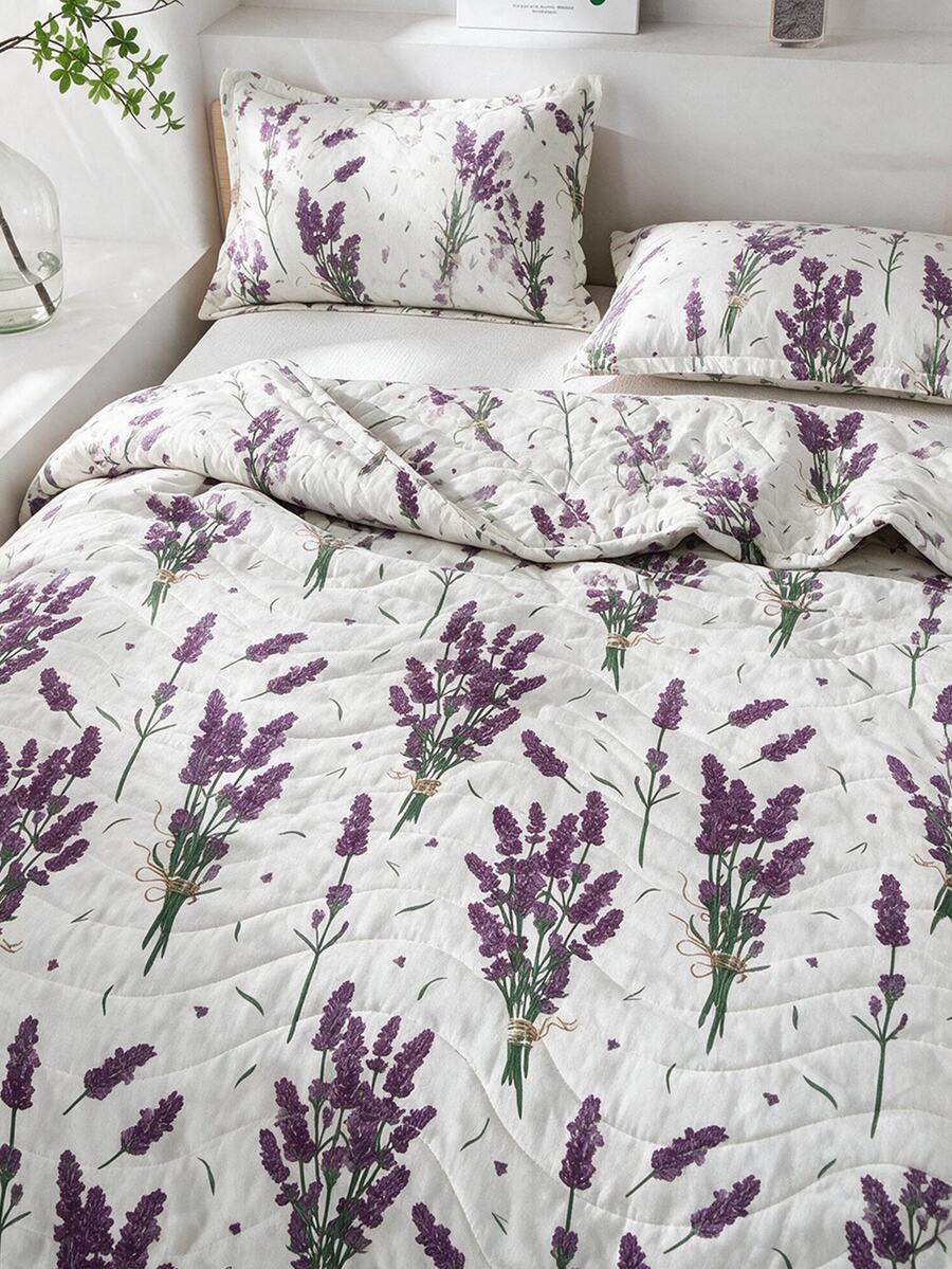 1 Soft Quilted Duvet, Lightweight All-Season Bedding With Fashionable Pattern,Machine Washable,Suitable For Single/Double Beds - Lilac Purple - View 1
