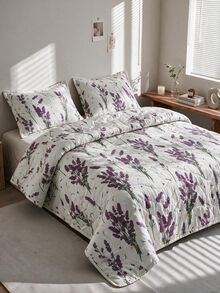 1 Soft Quilted Duvet, Lightweight All-Season Bedding With Fashionable Pattern,Machine Washable,Suitable For Single/Double Beds - Lilac Purple - View 7