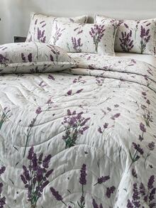 1 Soft Quilted Duvet, Lightweight All-Season Bedding With Fashionable Pattern,Machine Washable,Suitable For Single/Double Beds - Lilac Purple - View 5