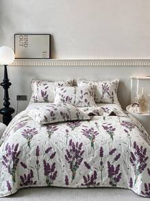 1 Soft Quilted Duvet, Lightweight All-Season Bedding With Fashionable Pattern,Machine Washable,Suitable For Single/Double Beds - Lilac Purple - View 3