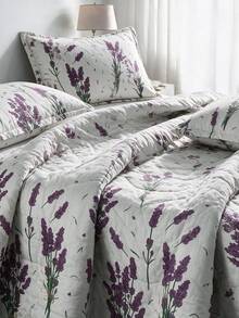 1 Soft Quilted Duvet, Lightweight All-Season Bedding With Fashionable Pattern,Machine Washable,Suitable For Single/Double Beds - Lilac Purple - View 6