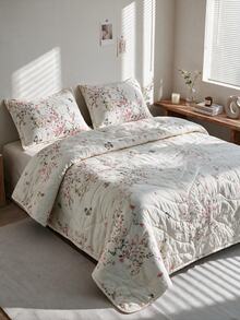 1 Soft Quilted Duvet, Lightweight All-Season Bedding With Fashionable Pattern,Machine Washable,Suitable For Single/Double Beds - Pink - View 4