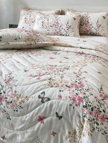 1 Soft Quilted Duvet, Lightweight All-Season Bedding With Fashionable Pattern,Machine Washable,Suitable For Single/Double Beds - Pink - View 6