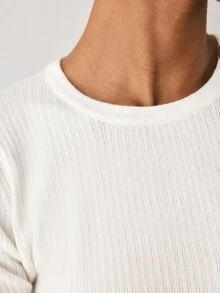 YARNWELL Women's Solid Color Versatile Round Neck Long Sleeve Sweater For Daily Wear, Basic Essential Fall Winter Must Have Layering Knit Top, Minimalist - White - View 5
