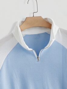 EASEVO Plus Size Men's Raglan Long Sleeve Colorblock Zip-Up Pullover Sweatshirt Halloween Winter Party Autumn  - Multicolor - View 3