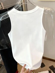Resyla [印花設計] 女款花卉印花圓領休閒百搭背心 - 彩色 - 查看 3