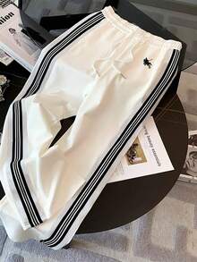 Franclia [Printed Design] Fitted Stand Collar Jacket + Casual Slant Pocket Pants - White - View 3