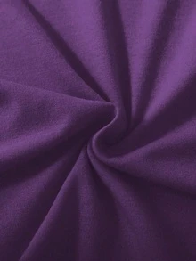 INAWLY [تصميم مطبوع] تي شيرت صيفي كاجوال بطبعة زهور وأكمام قصيرة مقاس كبير - الأرجواني - مشاهدة 3