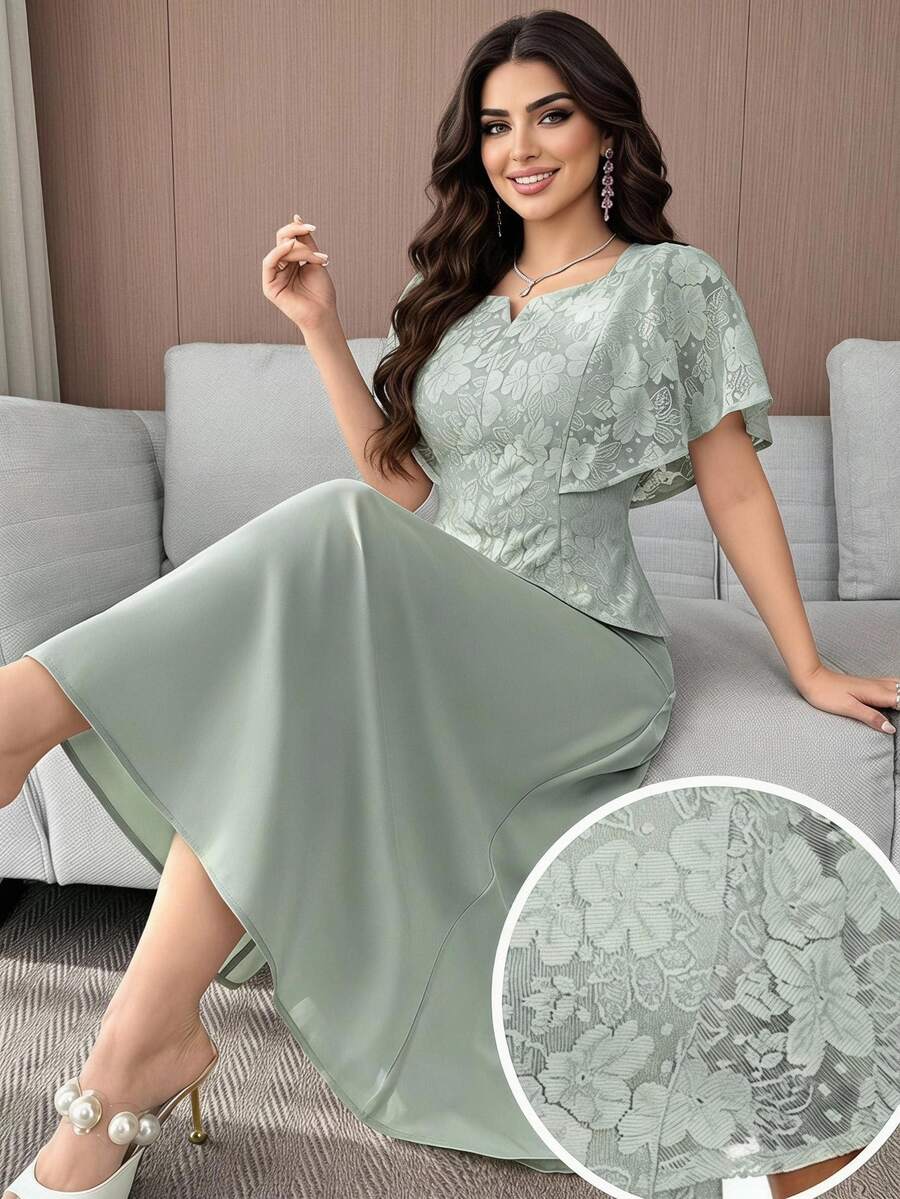 Feyla Conjunto de 2 piezas de top y falda de jacquard para mujer, de moda para citas y fiestas