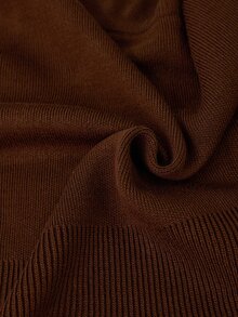 SHEIN Cropped Zip Up Sweater And High Knit Pants Co Ord Set - Brown - View 8