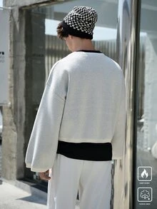 Manfinity LEGND 男士图案圆领长袖休闲针织毛衣 - 彩色 - 查看 3