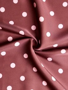 EastFlair Plus Size Women's Elegant 2 Pieces Set With Frog Button Front Long Sleeve Jacket And Polka Dot Pattern Skirt Fall - Brown - View 9