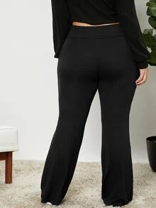 Shapeblank Plus High Waist Flare Leg Pants - Black - View 3
