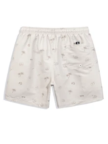 CoralVoy Men's Casual Printed Drawstring Beach Shorts, Holiday - Beige - View 4