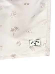 CoralVoy Men's Casual Printed Drawstring Beach Shorts, Holiday - Beige - View 6