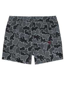 Manfinity VDAYZ Men's Camouflage Casual Elastic Waist Pocket Beach Shorts, Holiday - Dark Grey - View 2