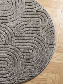 Modern Ivory Area Rug For Living Room | Soft Minimalist Contemporary Carpet Made In Turkey - Light Grey - View 3