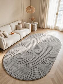 Modern Ivory Area Rug For Living Room | Soft Minimalist Contemporary Carpet Made In Turkey - Light Grey - View 1
