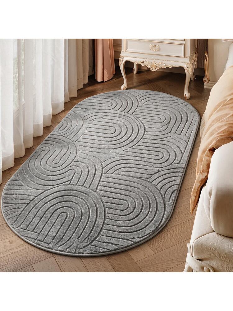 Modern Ivory Area Rug For Living Room | Soft Minimalist Contemporary Carpet Made In Turkey - Light Grey - View 6