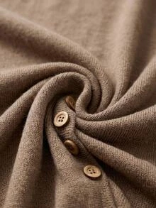 SHEIN Women's Draped Cowl Neck Knit Top & Asymmetric Wide Leg Pants Two Pieces Lounge Set Beige - Beige - View 7