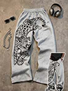 Neovey Men's Loose Fashion Sports Long Pants, Leopard Print Pattern Sweatpants, Suitable For Daily Casual Walking, Work, Travel And Other Occasions. - Multicolor - View 7