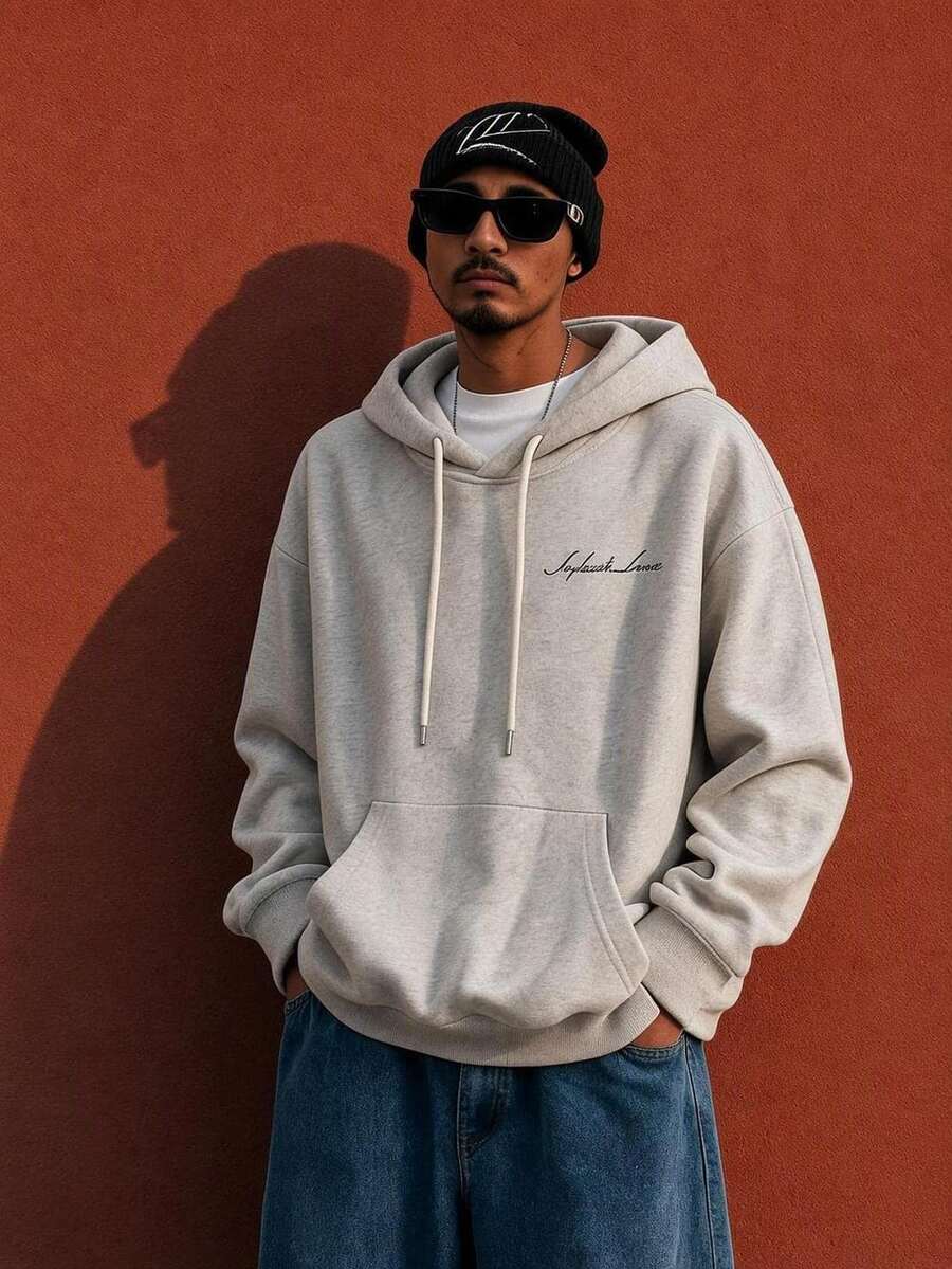 Neovey Men's Pullover Pullover Sweatshirt - Light Grey - View 1