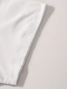 Neovey Silver Cherry Letter Graphic Print Short Sleeve Casual Crew Neck Top, Men - White - View 5