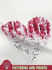 SHEIN [Printed Design] Young Girls Casual Heart Pattern Sleeveless Tank Top, Suitable For Summer - White - View 7