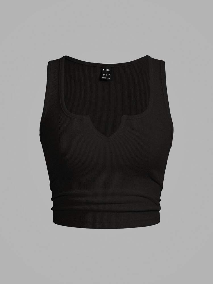 Slaydiva Plus Size Solid Color Sleeveless Cutout Neck Casual Comfortable Summer Versatile Tank Top 2 Pieces Set Formal Black White Formal - Black and White - View 3