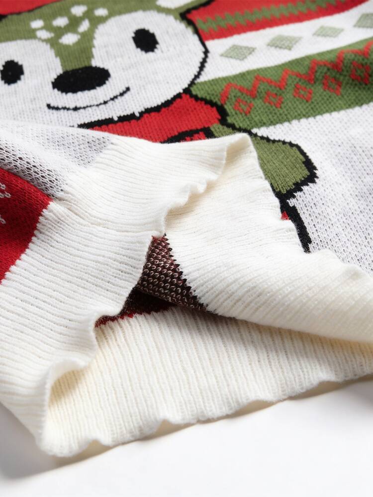 Manfinity Homme Men's Festive Jacquard Long Sleeve Crew Neck Sweater Christmas Unisex, For Couples - Multicolor - View 7
