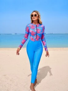 SHEIN Swim Elegant Floral Print Bikini Set For Women, Suitable For Vacation - Multicolor - View 6