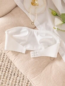 SHEIN 1 件女式前扣聚拢无钢圈文胸 - 白色 - 查看 4