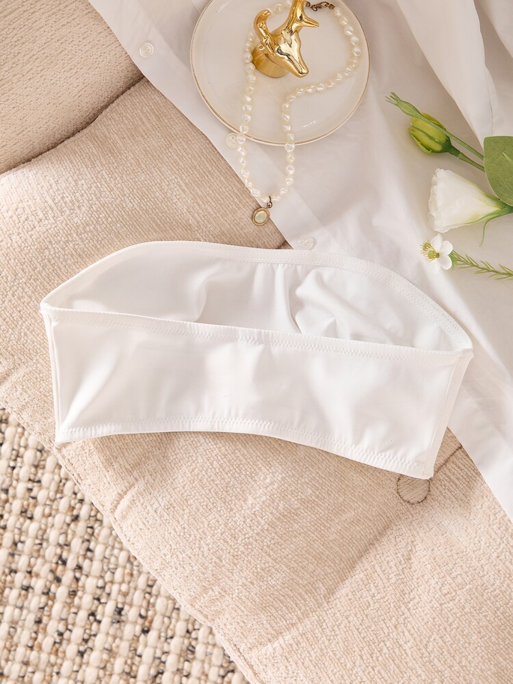 SHEIN 1pc Women Front Closure Push Up Wireless Bra - White - View 8