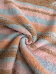Sylviya Sweater Lengan Panjang Bergaris Kasual untuk Wanita Musim Gugur/Dingin, Pakaian Musim Gugur untuk Wanita, Pakaian Musim Dingin Wanita, Sweater Musim Gugur/Dingin Wanita - MultiWarna - View 8