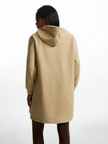Innovista Innovista Women's Long Sleeve Zip Up Hooded Fleece Lined Sports Dress Loose, Casual, Fall, Winter, Autumn, Gym, Workout, Running, Yoga, Fitness, Athletic - Apricot - View 11