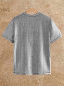 HIMLAND Men's Crew Neck Short Sleeve Casual Versatile T-Shirt - Multicolor - View 2
