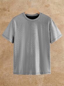 HIMLAND Men's Crew Neck Short Sleeve Casual Versatile T-Shirt - Multicolor - View 1