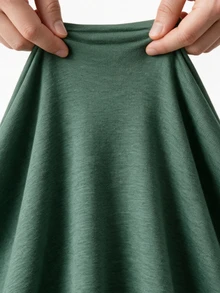 SHEIN Plus Size Comfortable Maternity Long Sleeve T-Shirt, Nursing Button-Up High Waist Belly Support Casual Top, Spring/Autumn - Army Green - View 7